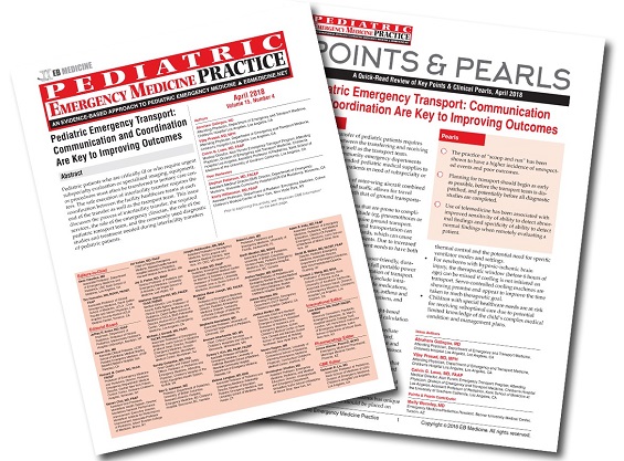 Pediatric Emergency Transport: Communication and Coordination Are Key to Improving Outcomes